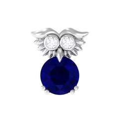 Blue Sapphire Owl Helix Earring