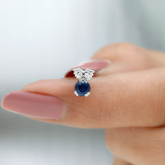 Blue Sapphire Owl Helix Earring