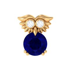Blue Sapphire Owl Helix Earring