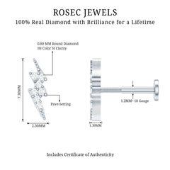 Diamond Lightning Bolt Tragus Earring