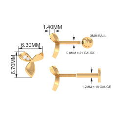 Unique Diamond Floral Earring for Tragus Piercing