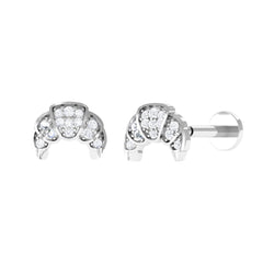 Diamond Croissant Earring for Conch Piercing