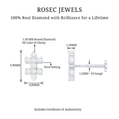 Diamond Puzzle Piece Earring for Helix Piercing
