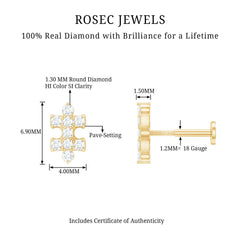 Diamond Puzzle Piece Earring for Helix Piercing