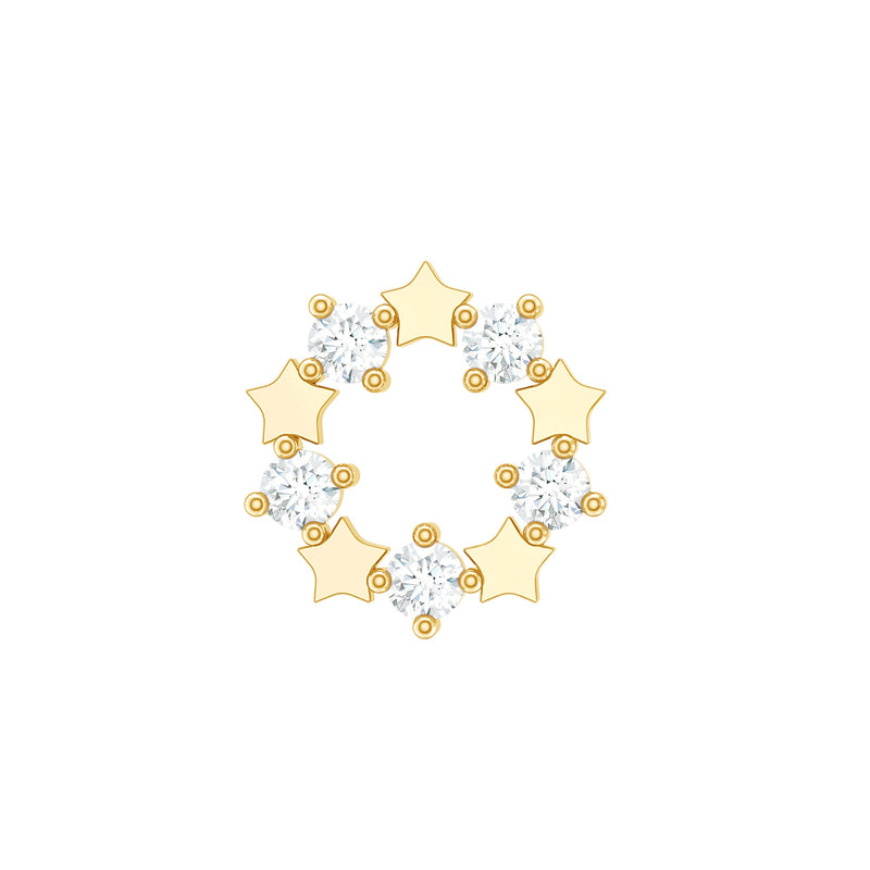 Minimal Diamond Open Circle Earring for Helix Piercing