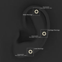 Minimal Diamond Open Circle Earring for Helix Piercing