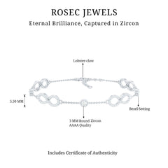 1.50 CT Zircon Infinity Station Chain Bracelet