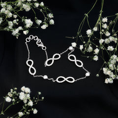 1.50 CT Zircon Infinity Station Chain Bracelet