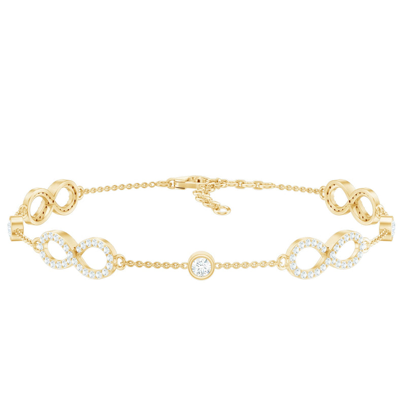 1.50 CT Zircon Infinity Station Chain Bracelet
