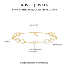1.50 CT Zircon Infinity Station Chain Bracelet