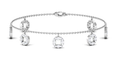 Minimal Moissanite Chain Charm Bracelet for Women
