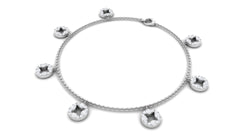 Minimal Moissanite Chain Charm Bracelet for Women
