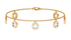 Minimal Moissanite Chain Charm Bracelet for Women