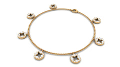 Minimal Moissanite Chain Charm Bracelet for Women