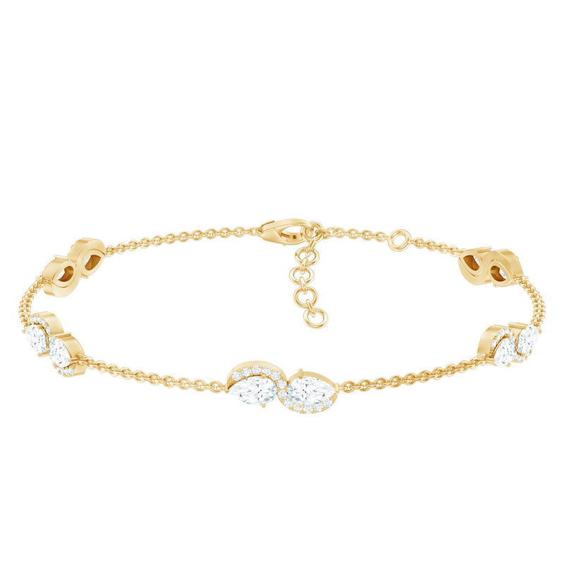 Classic Lab Grown Diamond Station Chain Bracelet