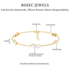 Classic Lab Grown Diamond Station Chain Bracelet