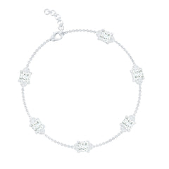 Princess Cut Lab Grown Diamond Station Chain Bracelet