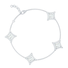 Certified Princess Cut Lab Grown Diamond Bridal Bracelet