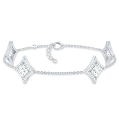Certified Princess Cut Lab Grown Diamond Bridal Bracelet