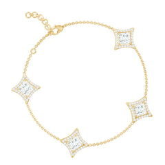 Certified Princess Cut Lab Grown Diamond Bridal Bracelet