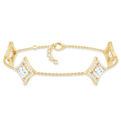 Certified Princess Cut Lab Grown Diamond Bridal Bracelet