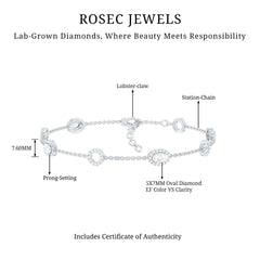Lab Grown Diamond Bridal Station Chain Bracelet