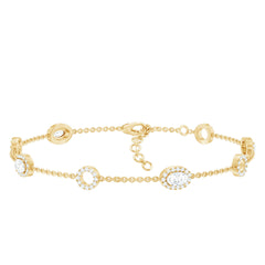 Lab Grown Diamond Bridal Station Chain Bracelet