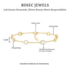 Lab Grown Diamond Bridal Station Chain Bracelet