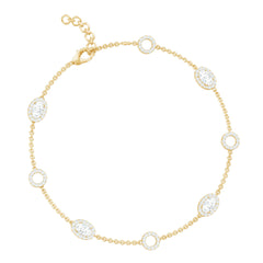 Lab Grown Diamond Bridal Station Chain Bracelet