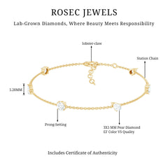 Certified Lab Grown Diamond Stackable Chain Bracelet