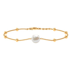 Cultured 7.48 Carat Freshwater Pearl Chain Bracelet
