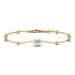 Cultured 7.48 Carat Freshwater Pearl Chain Bracelet