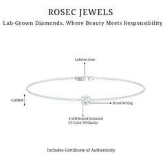 Bezel Set Lab Grown Diamond Solitaire Bracelet
