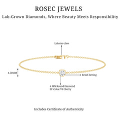 Bezel Set Lab Grown Diamond Solitaire Bracelet