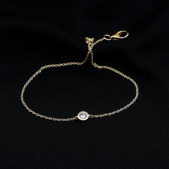 Bezel Set Lab Grown Diamond Solitaire Bracelet