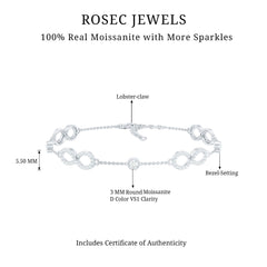 Certified Moissanite Infinity Chain Bracelet