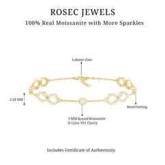 Certified Moissanite Infinity Chain Bracelet