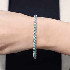 Certified 5.64 Carat Lab Grown Emerald Hexagon Tennis Bracelet for Women