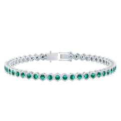 Certified 5.64 Carat Lab Grown Emerald Hexagon Tennis Bracelet for Women