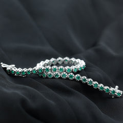 Certified 5.64 Carat Lab Grown Emerald Hexagon Tennis Bracelet for Women