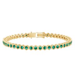 Certified 5.64 Carat Lab Grown Emerald Hexagon Tennis Bracelet for Women