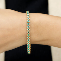 Certified 5.64 Carat Lab Grown Emerald Hexagon Tennis Bracelet for Women