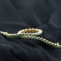 Certified 5.64 Carat Lab Grown Emerald Hexagon Tennis Bracelet for Women