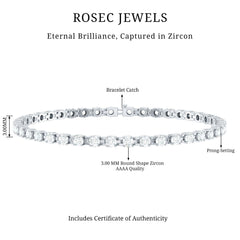 Round Shape Cubic Zirconia Tennis Bracelet