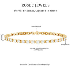 Round Shape Cubic Zirconia Tennis Bracelet