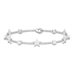Certified Moissanite Station Star Bracelet for Women