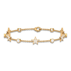 Certified Moissanite Station Star Bracelet for Women