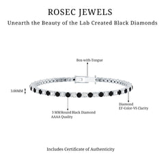 Prong Set Certified Lab Grown Black and White Diamond Tennis Bracelet