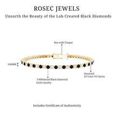 Prong Set Certified Lab Grown Black and White Diamond Tennis Bracelet