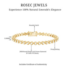 Certified Lab Grown Classic Round Diamond Bridal Tennis Bracelet